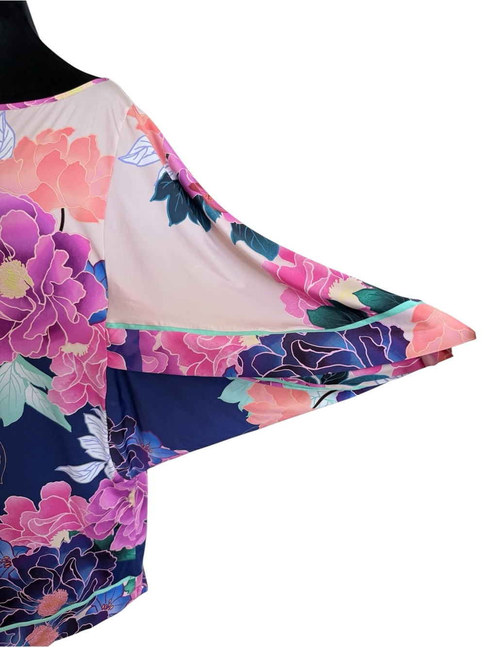 Trina Turk Opulent Oasis Floral Swim Cover-Up/Tunic Dress Resort Wear. Size L - Picture 8 of 9
